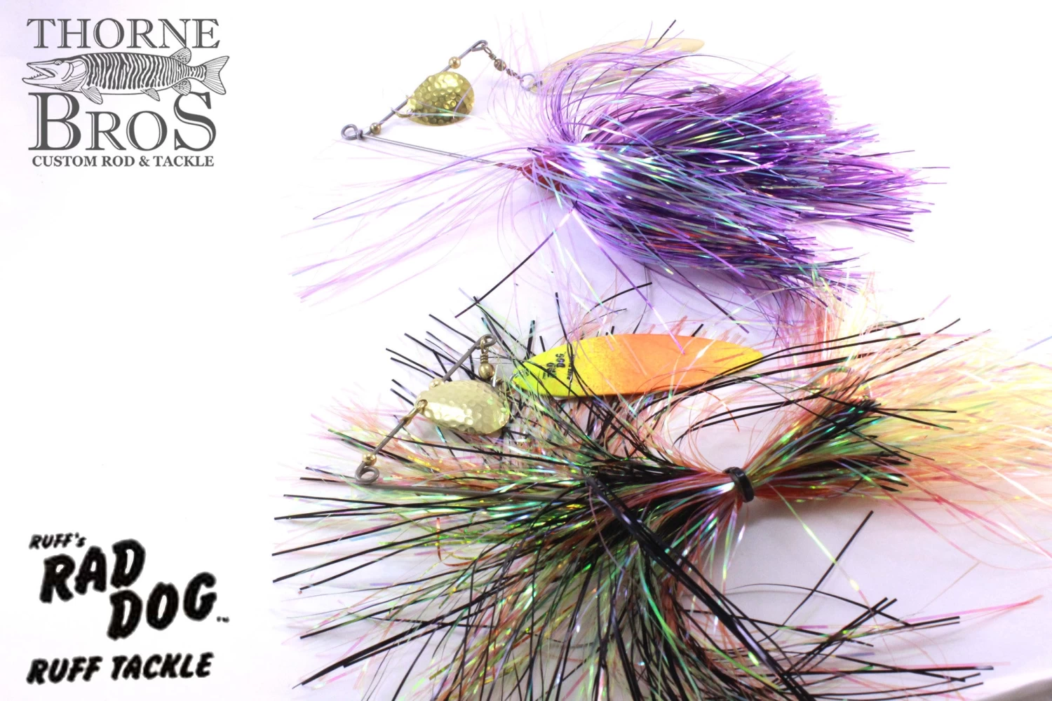 Ruff Tackle Tinsel Dog Tandem Spinnerbait 1-3/4oz 3 Ruff Tackle Tinsel Dog Tandem Spinnerbait 1-3/4oz